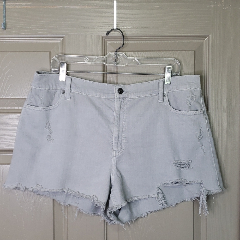 Aerie Gray Distressed Women's Jean Shorts Size XL
